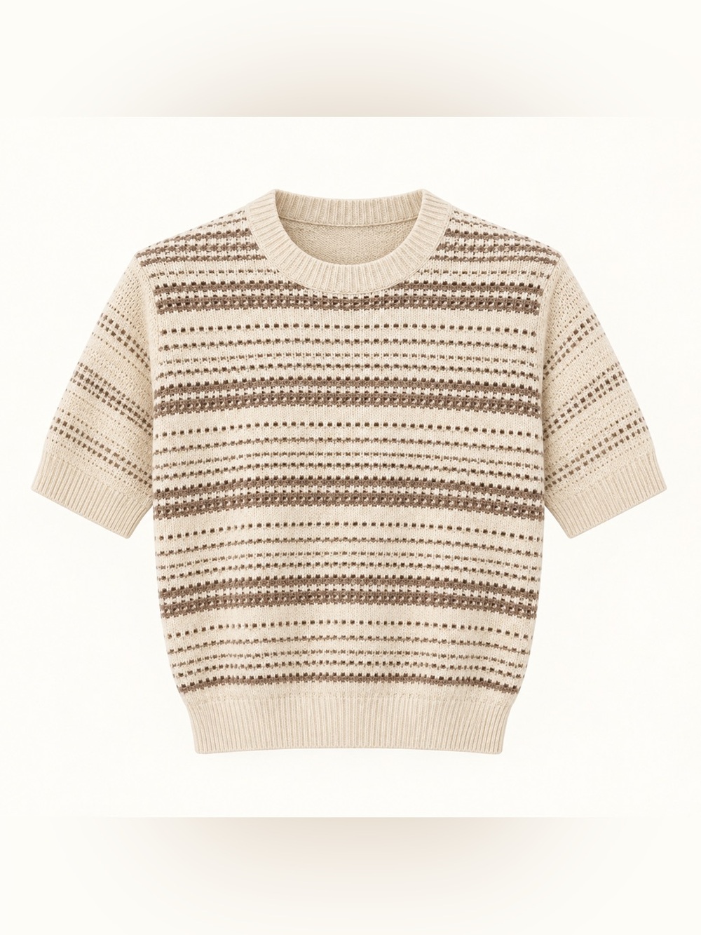 Loro Piana 100% Cotton Open-Knit Striped Sweater Top IT 36